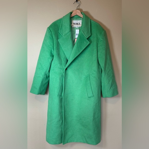 BLANCA Adeline Wool Blend Oversized Coat In Green NWT Size XS/S - Picture 2 of 8